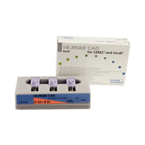 Ivoclar Vivadent IPS e.max CAD CEREC inLab Blocks LT A3 B32 3/Pk Ivoclar Vivadent IPS e.max CAD CEREC inLab Blocks LT A3 B32 3/Pk